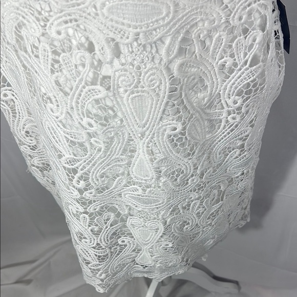 ULUS WHITE LACE HALTER SHEATH MIDI DRESS L NWT - Picture 5 of 12